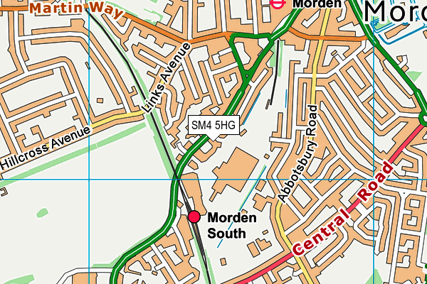 SM4 5HG map - OS VectorMap District (Ordnance Survey)