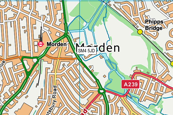 SM4 5JD map - OS VectorMap District (Ordnance Survey) SM4 5JD map - OS VectorMap District (Ordnance Survey)