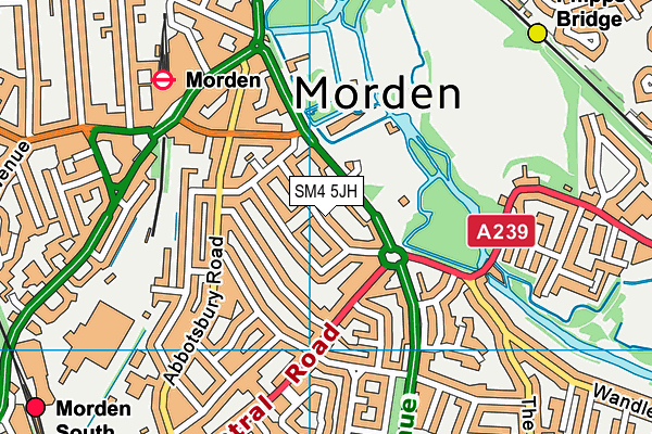 SM4 5JH map - OS VectorMap District (Ordnance Survey)