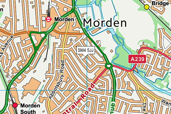 SM4 5JJ map - OS VectorMap District (Ordnance Survey)