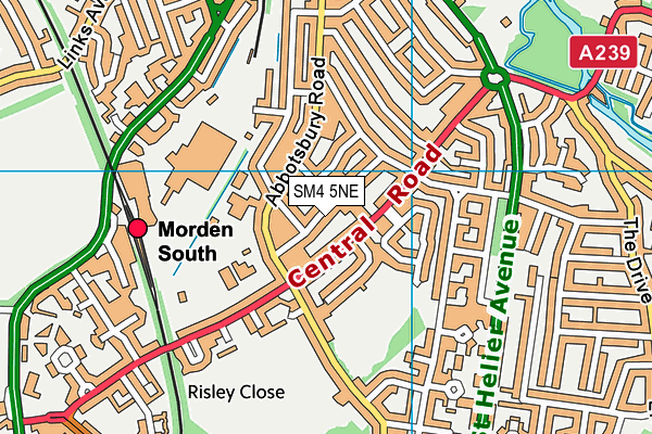 SM4 5NE map - OS VectorMap District (Ordnance Survey)