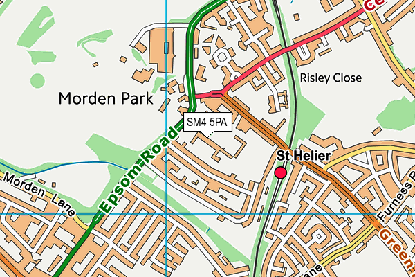 SM4 5PA map - OS VectorMap District (Ordnance Survey) SM4 5PA map - OS VectorMap District (Ordnance Survey)