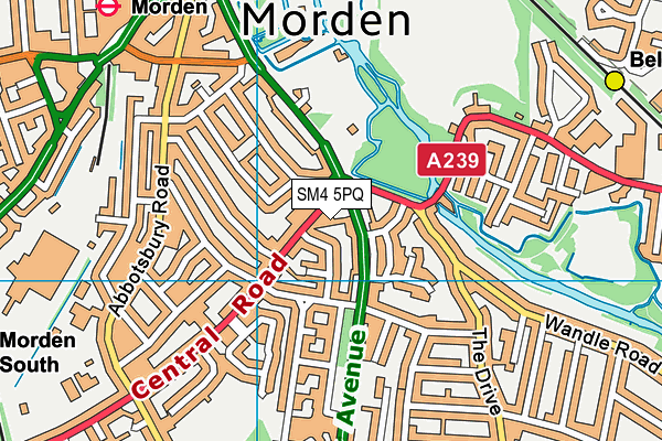 SM4 5PQ map - OS VectorMap District (Ordnance Survey)