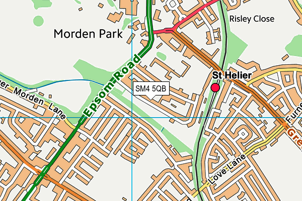 SM4 5QB map - OS VectorMap District (Ordnance Survey) SM4 5QB map - OS VectorMap District (Ordnance Survey)
