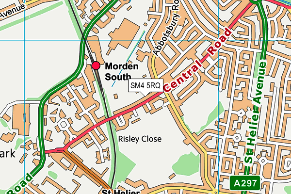 SM4 5RQ map - OS VectorMap District (Ordnance Survey) SM4 5RQ map - OS VectorMap District (Ordnance Survey)