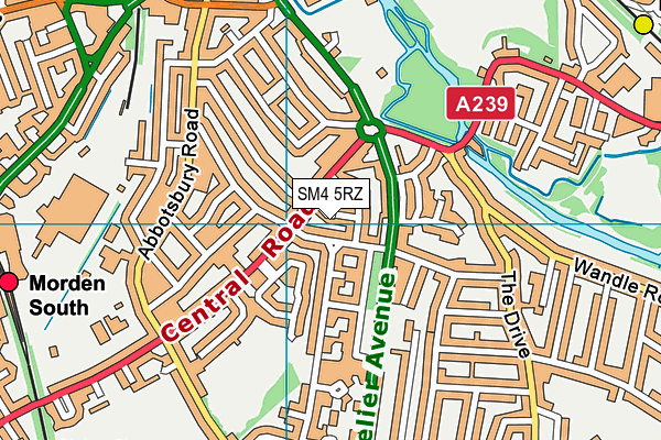 SM4 5RZ map - OS VectorMap District (Ordnance Survey) SM4 5RZ map - OS VectorMap District (Ordnance Survey)