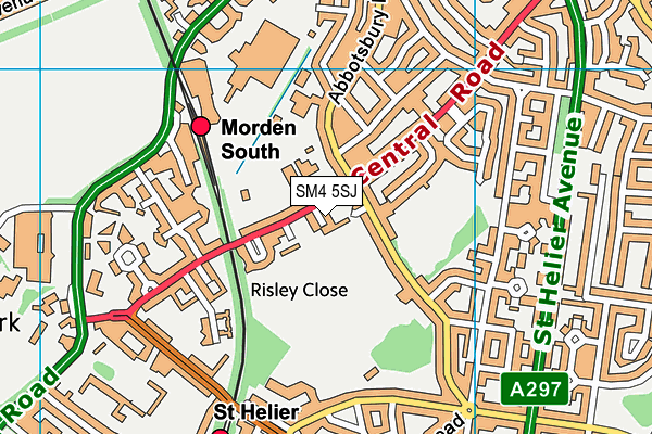 SM4 5SJ map - OS VectorMap District (Ordnance Survey) SM4 5SJ map - OS VectorMap District (Ordnance Survey)