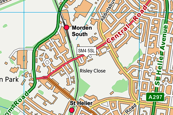 SM4 5SL map - OS VectorMap District (Ordnance Survey) SM4 5SL map - OS VectorMap District (Ordnance Survey)
