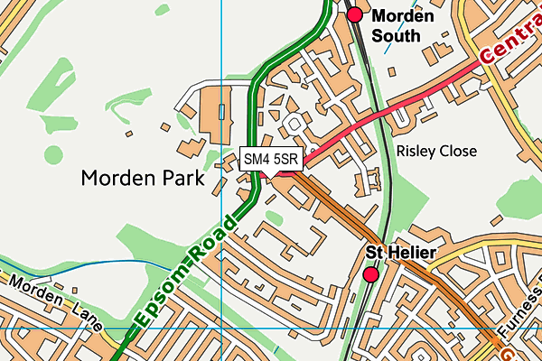 SM4 5SR map - OS VectorMap District (Ordnance Survey) SM4 5SR map - OS VectorMap District (Ordnance Survey)