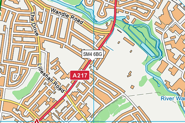 SM4 6BG map - OS VectorMap District (Ordnance Survey)