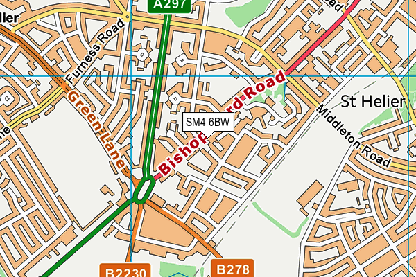 SM4 6BW map - OS VectorMap District (Ordnance Survey) SM4 6BW map - OS VectorMap District (Ordnance Survey)