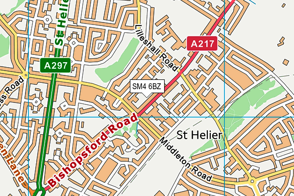 SM4 6BZ map - OS VectorMap District (Ordnance Survey) SM4 6BZ map - OS VectorMap District (Ordnance Survey)