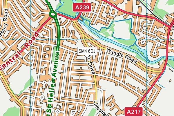 SM4 6DJ map - OS VectorMap District (Ordnance Survey) SM4 6DJ map - OS VectorMap District (Ordnance Survey)