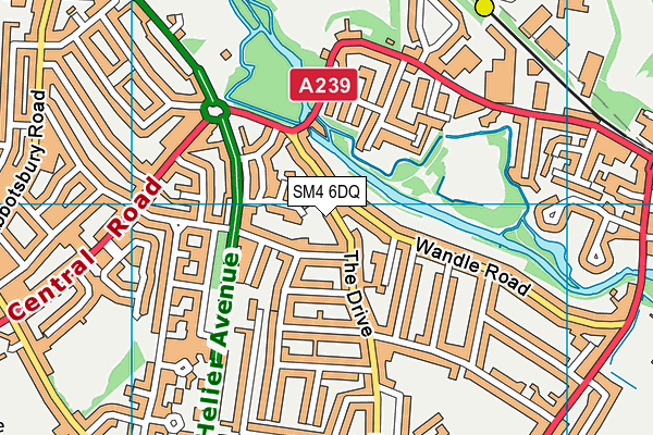 SM4 6DQ map - OS VectorMap District (Ordnance Survey) SM4 6DQ map - OS VectorMap District (Ordnance Survey)