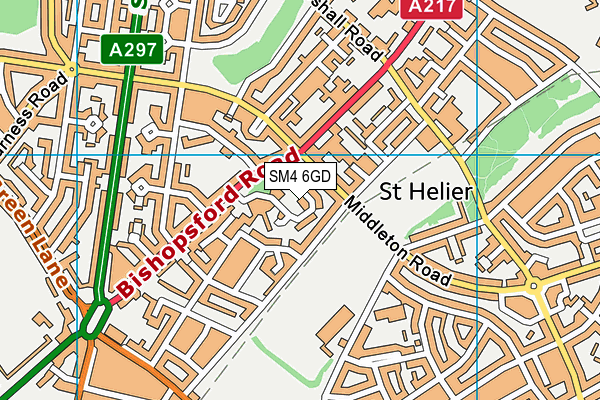 SM4 6GD map - OS VectorMap District (Ordnance Survey)