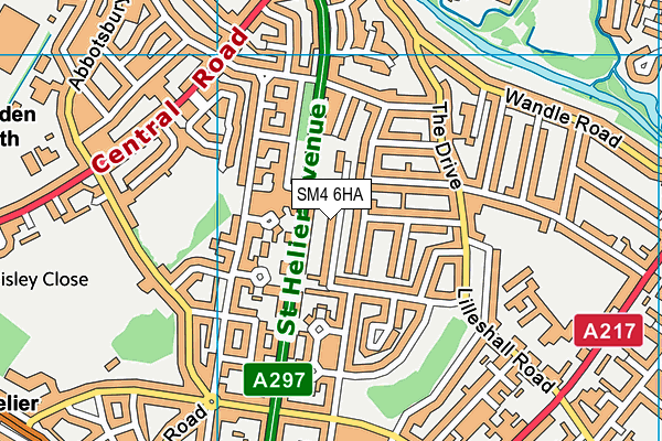 SM4 6HA map - OS VectorMap District (Ordnance Survey) SM4 6HA map - OS VectorMap District (Ordnance Survey)