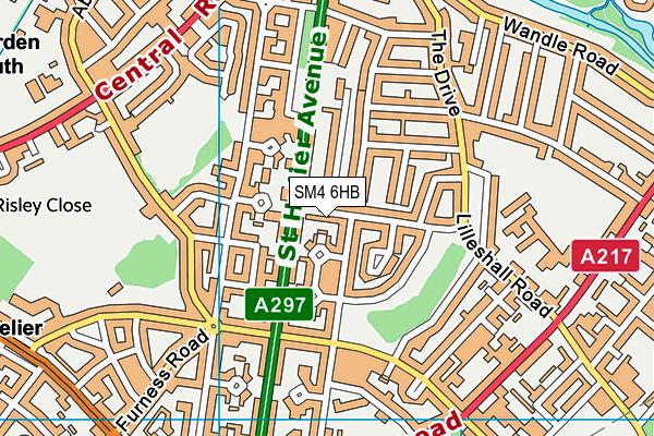 SM4 6HB map - OS VectorMap District (Ordnance Survey) SM4 6HB map - OS VectorMap District (Ordnance Survey)