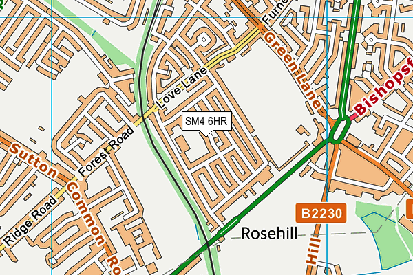 SM4 6HR map - OS VectorMap District (Ordnance Survey) SM4 6HR map - OS VectorMap District (Ordnance Survey)