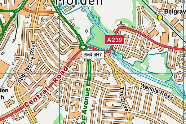 SM4 6HY map - OS VectorMap District (Ordnance Survey) SM4 6HY map - OS VectorMap District (Ordnance Survey)