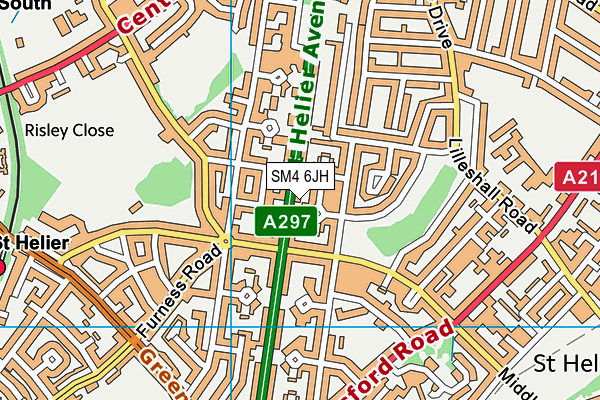 SM4 6JH map - OS VectorMap District (Ordnance Survey) SM4 6JH map - OS VectorMap District (Ordnance Survey)