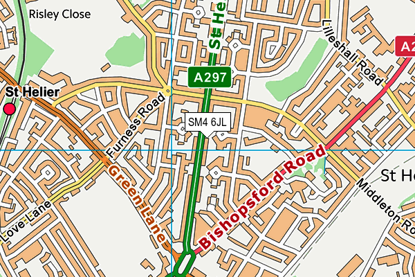 SM4 6JL map - OS VectorMap District (Ordnance Survey)