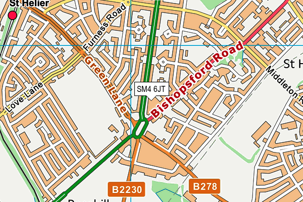 SM4 6JT map - OS VectorMap District (Ordnance Survey) SM4 6JT map - OS VectorMap District (Ordnance Survey)