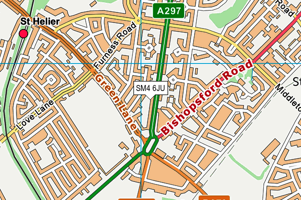 SM4 6JU map - OS VectorMap District (Ordnance Survey) SM4 6JU map - OS VectorMap District (Ordnance Survey)
