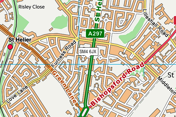 SM4 6JX map - OS VectorMap District (Ordnance Survey) SM4 6JX map - OS VectorMap District (Ordnance Survey)