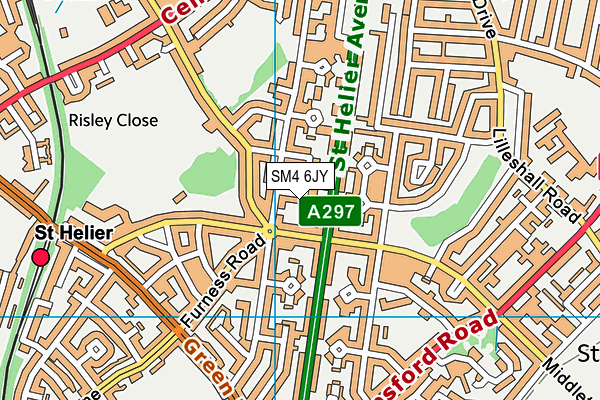 SM4 6JY map - OS VectorMap District (Ordnance Survey) SM4 6JY map - OS VectorMap District (Ordnance Survey)
