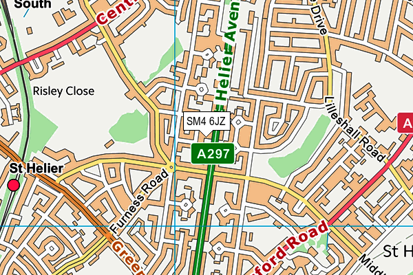 SM4 6JZ map - OS VectorMap District (Ordnance Survey) SM4 6JZ map - OS VectorMap District (Ordnance Survey)