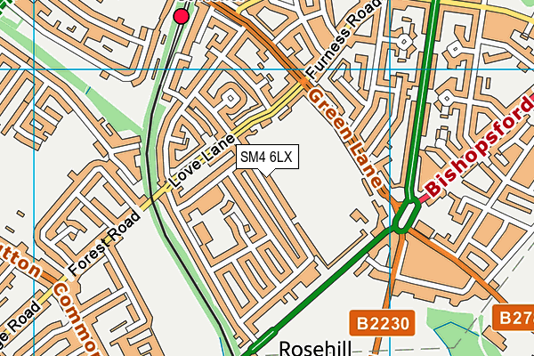SM4 6LX map - OS VectorMap District (Ordnance Survey) SM4 6LX map - OS VectorMap District (Ordnance Survey)
