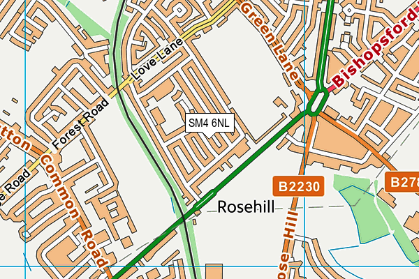 SM4 6NL map - OS VectorMap District (Ordnance Survey) SM4 6NL map - OS VectorMap District (Ordnance Survey)