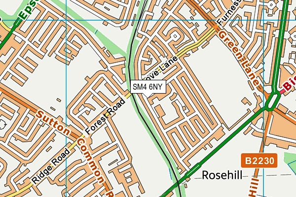 SM4 6NY map - OS VectorMap District (Ordnance Survey) SM4 6NY map - OS VectorMap District (Ordnance Survey)