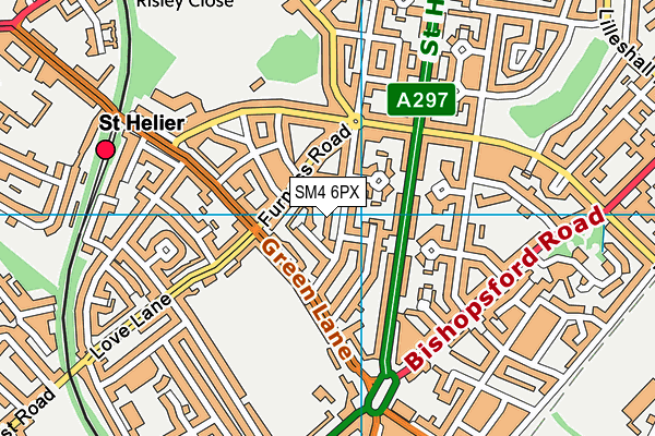 SM4 6PX map - OS VectorMap District (Ordnance Survey) SM4 6PX map - OS VectorMap District (Ordnance Survey)