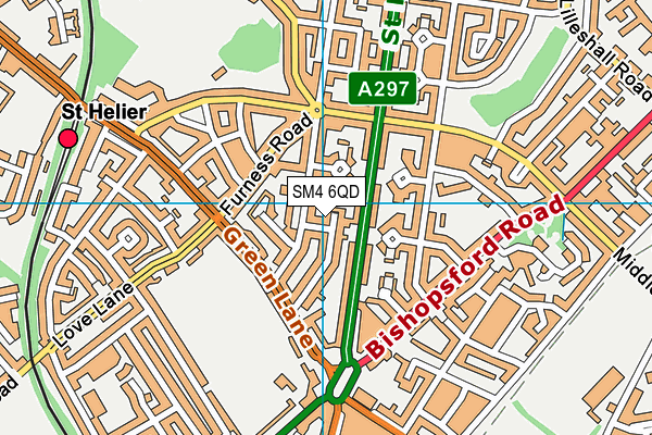 SM4 6QD map - OS VectorMap District (Ordnance Survey) SM4 6QD map - OS VectorMap District (Ordnance Survey)