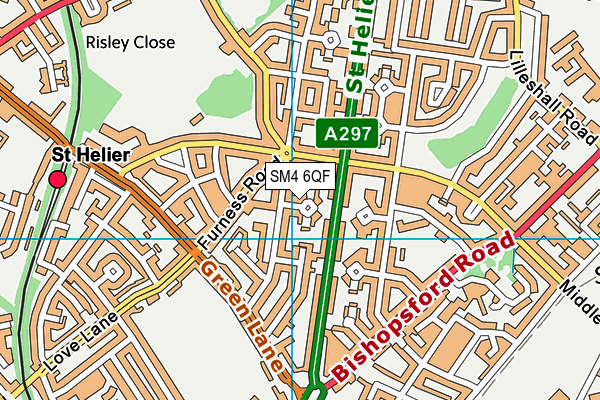 SM4 6QF map - OS VectorMap District (Ordnance Survey) SM4 6QF map - OS VectorMap District (Ordnance Survey)