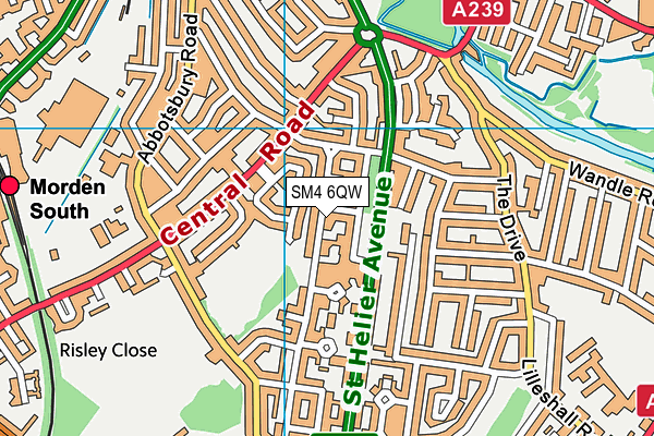 SM4 6QW map - OS VectorMap District (Ordnance Survey) SM4 6QW map - OS VectorMap District (Ordnance Survey)