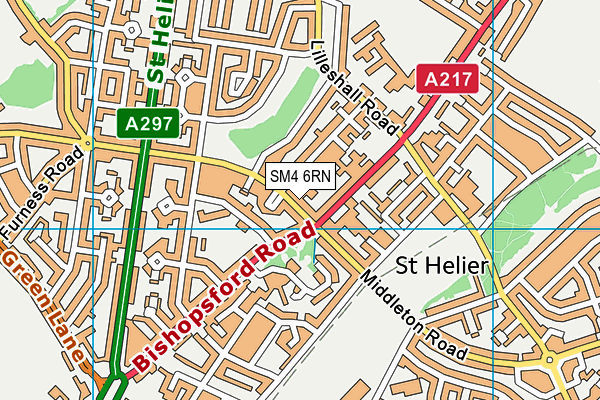 SM4 6RN map - OS VectorMap District (Ordnance Survey)