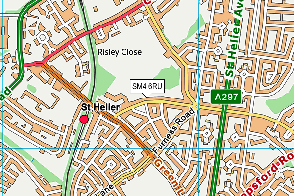 SM4 6RU map - OS VectorMap District (Ordnance Survey)