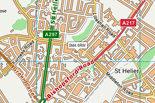 SM4 6RW map - OS VectorMap District (Ordnance Survey) SM4 6RW map - OS VectorMap District (Ordnance Survey)