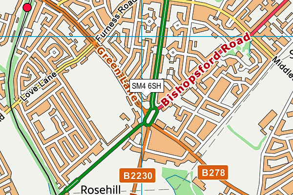 SM4 6SH map - OS VectorMap District (Ordnance Survey) SM4 6SH map - OS VectorMap District (Ordnance Survey)