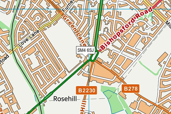 SM4 6SJ map - OS VectorMap District (Ordnance Survey) SM4 6SJ map - OS VectorMap District (Ordnance Survey)