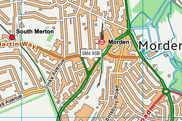 SM4 9SB map - OS VectorMap District (Ordnance Survey) SM4 9SB map - OS VectorMap District (Ordnance Survey)