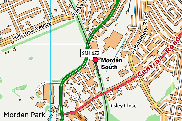 SM4 9ZZ map - OS VectorMap District (Ordnance Survey) SM4 9ZZ map - OS VectorMap District (Ordnance Survey)
