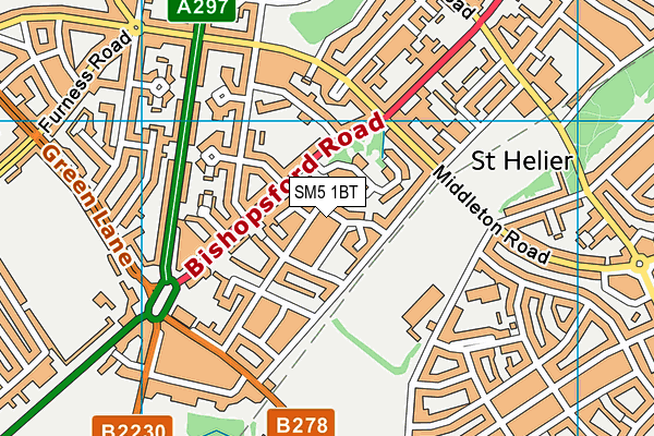 SM5 1BT map - OS VectorMap District (Ordnance Survey) SM5 1BT map - OS VectorMap District (Ordnance Survey)