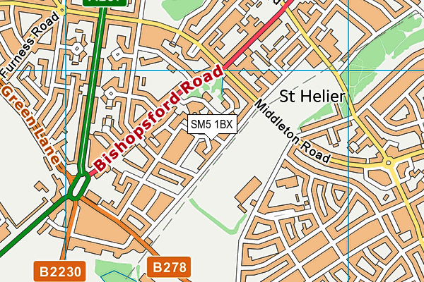 SM5 1BX map - OS VectorMap District (Ordnance Survey) SM5 1BX map - OS VectorMap District (Ordnance Survey)