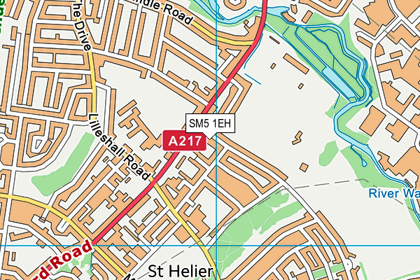 SM5 1EH map - OS VectorMap District (Ordnance Survey)