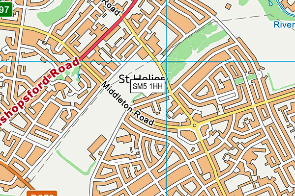 SM5 1HH map - OS VectorMap District (Ordnance Survey) SM5 1HH map - OS VectorMap District (Ordnance Survey)