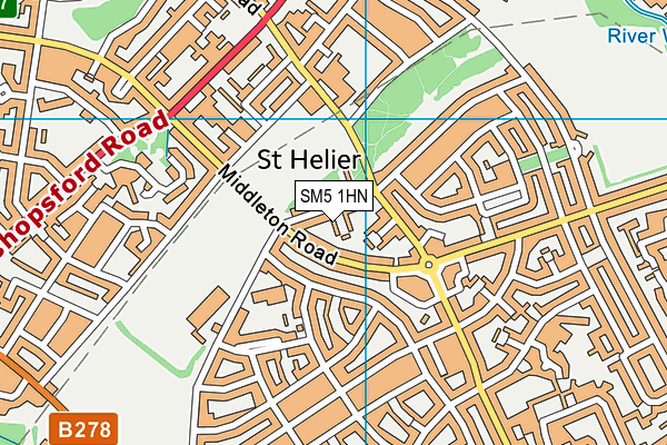 SM5 1HN map - OS VectorMap District (Ordnance Survey) SM5 1HN map - OS VectorMap District (Ordnance Survey)