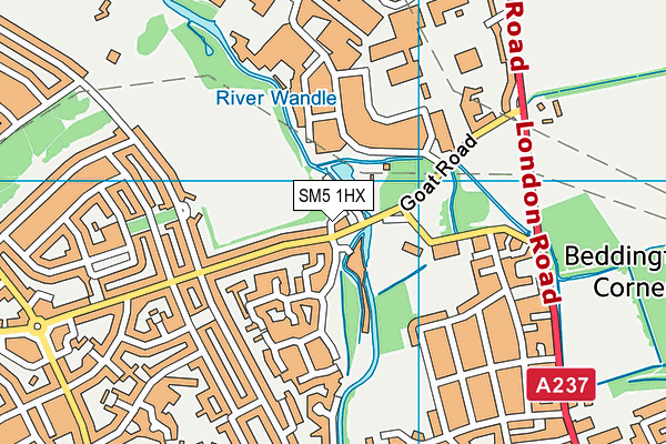 SM5 1HX map - OS VectorMap District (Ordnance Survey) SM5 1HX map - OS VectorMap District (Ordnance Survey)